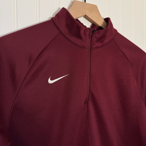 Nike Dri-Fit Men’s Fleece Maroon 1/4 Zip Pullover Size Medium - Picture 4 of 11